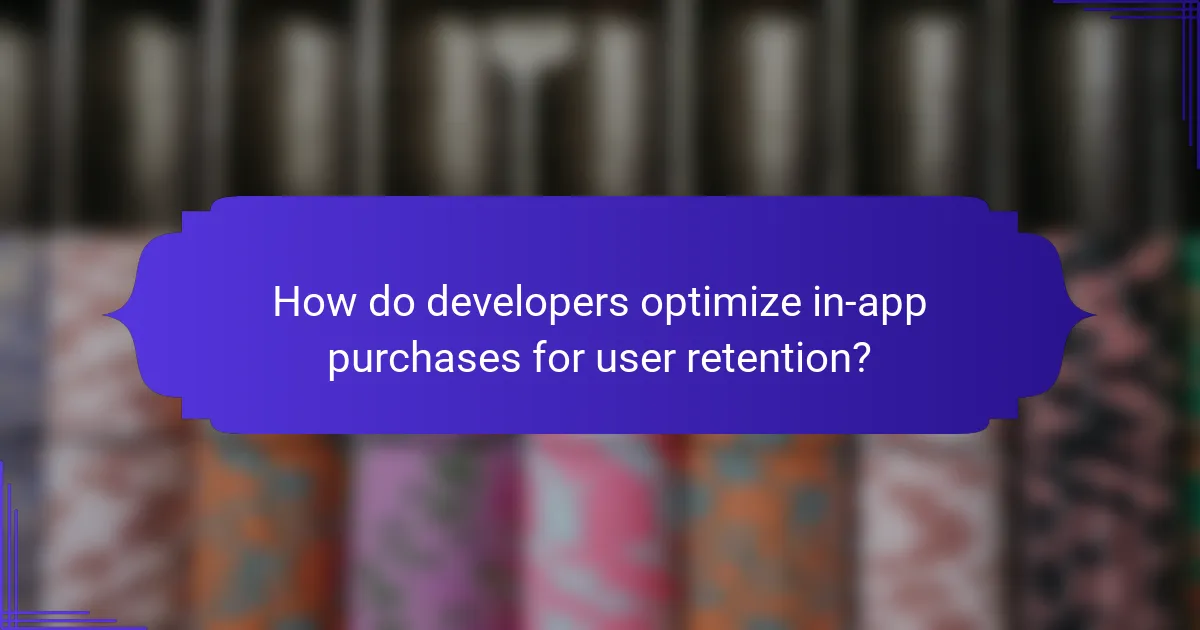 How do developers optimize in-app purchases for user retention?