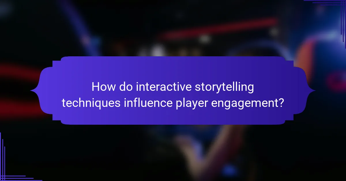 How do interactive storytelling techniques influence player engagement?