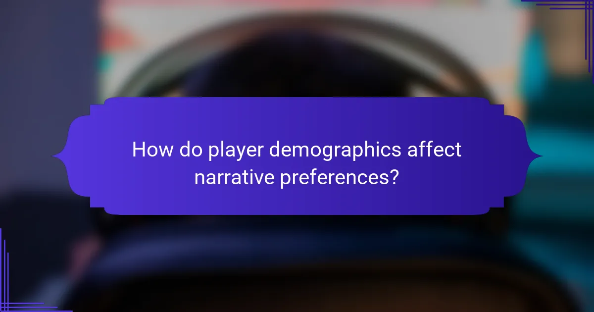 How do player demographics affect narrative preferences?