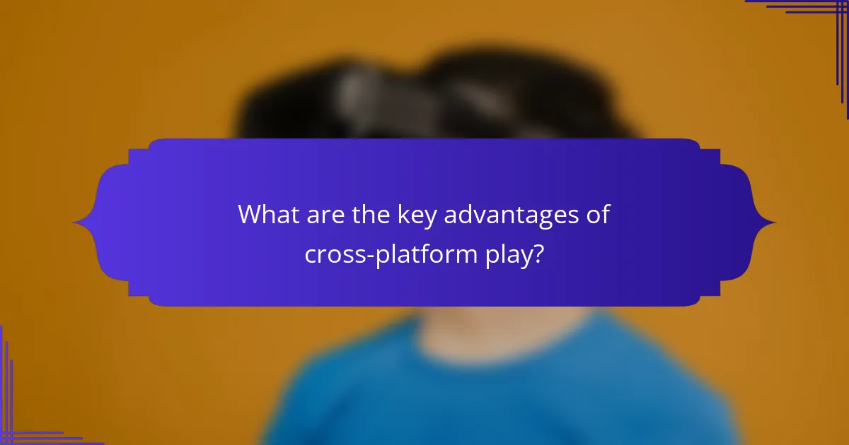 What are the key advantages of cross-platform play?