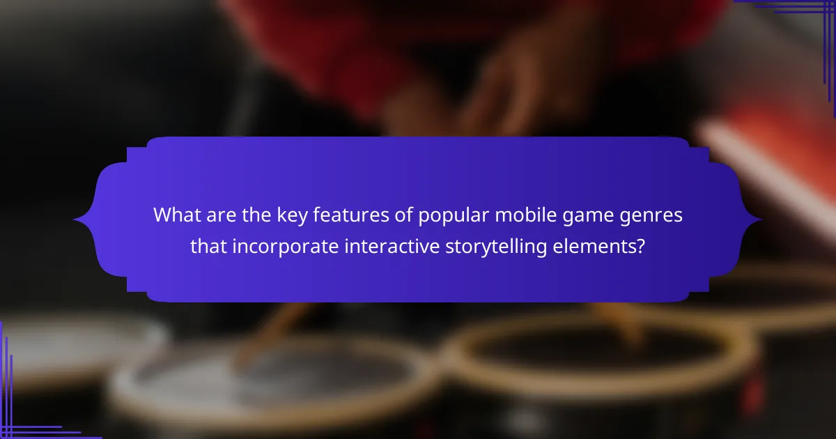What are the key features of popular mobile game genres that incorporate interactive storytelling elements?