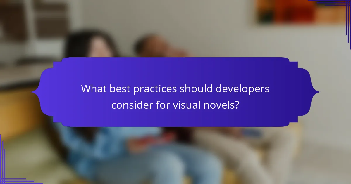 What best practices should developers consider for visual novels?