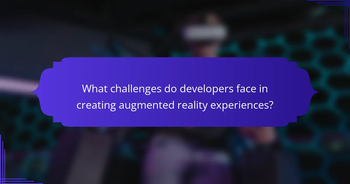 What challenges do developers face in creating augmented reality experiences?
