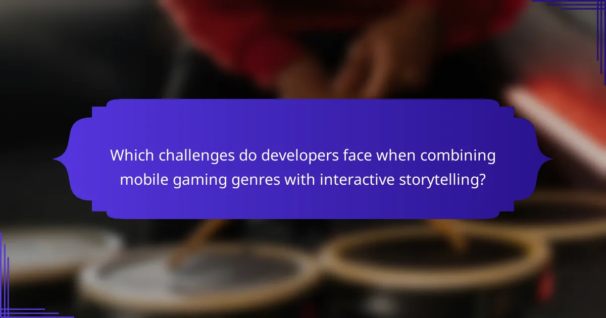 Which challenges do developers face when combining mobile gaming genres with interactive storytelling?