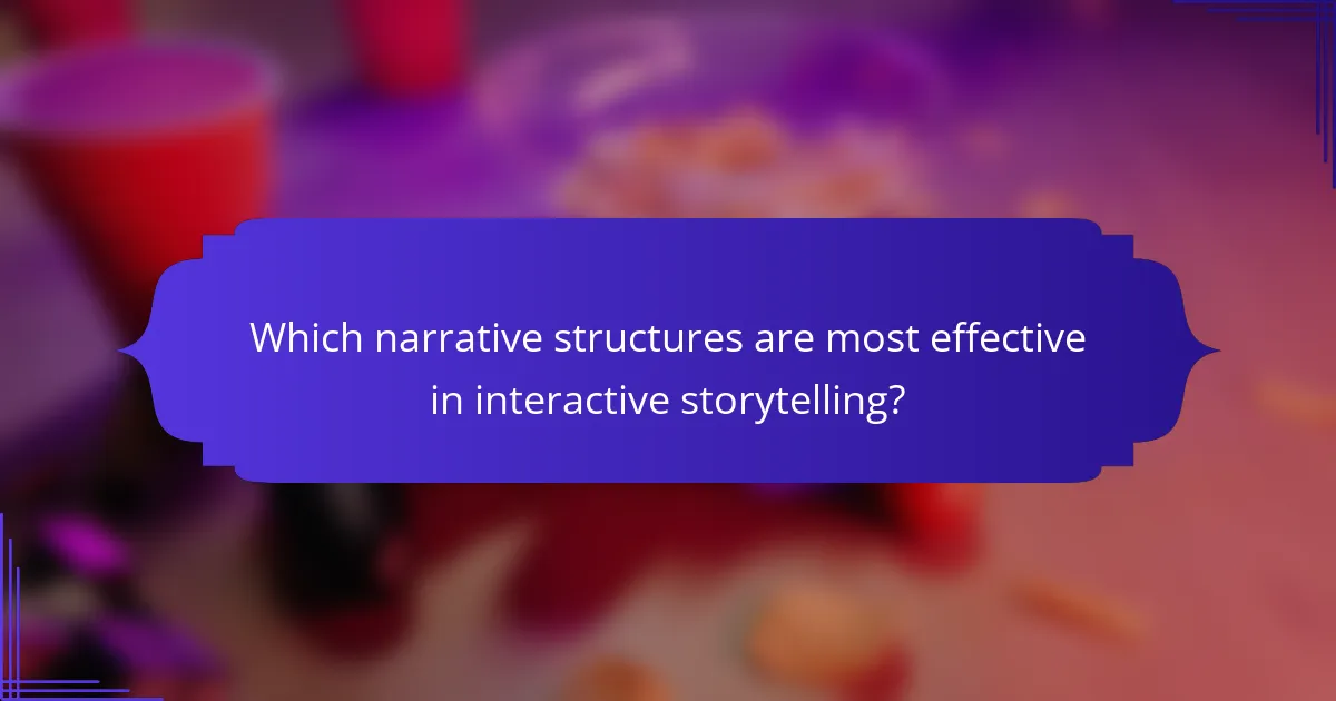 Which narrative structures are most effective in interactive storytelling?